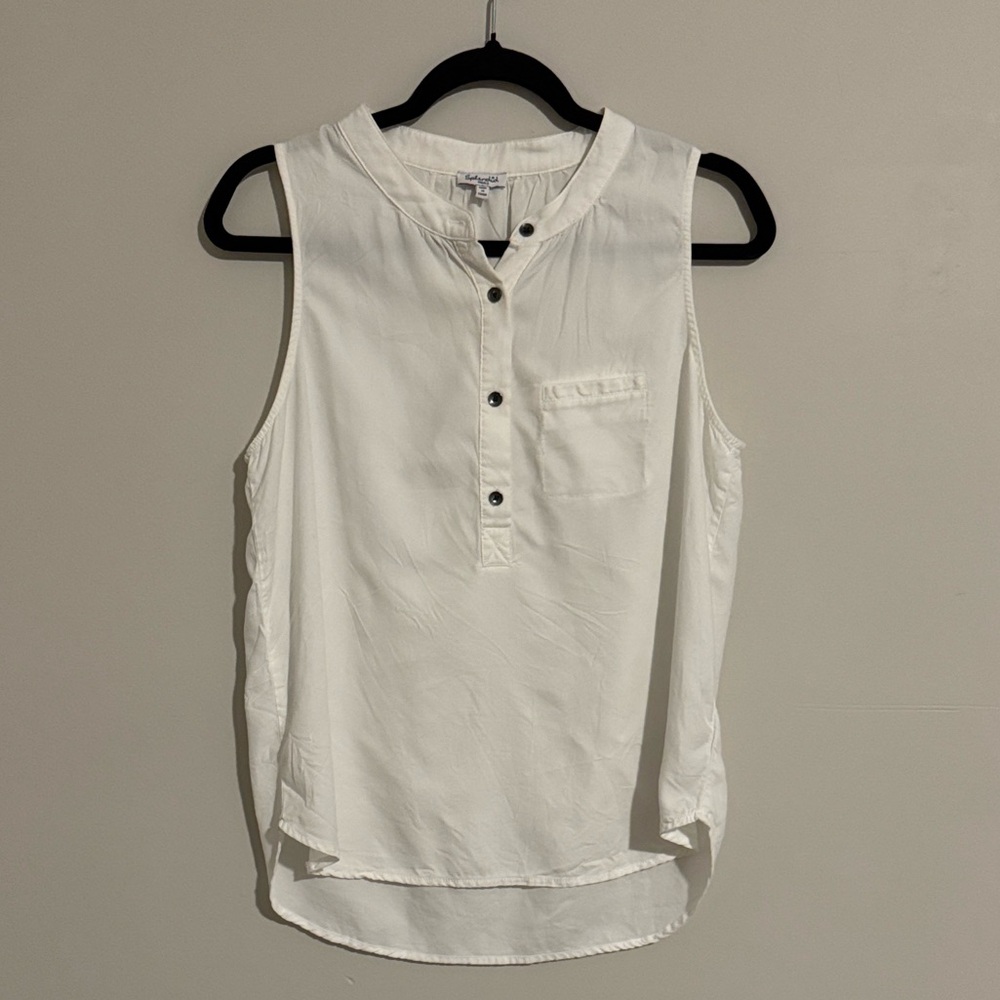 Splendid Ivory Button-Down Tank Top